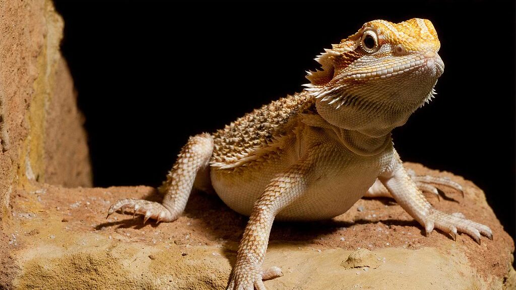 Bearded Dragon perched on a rocky surface