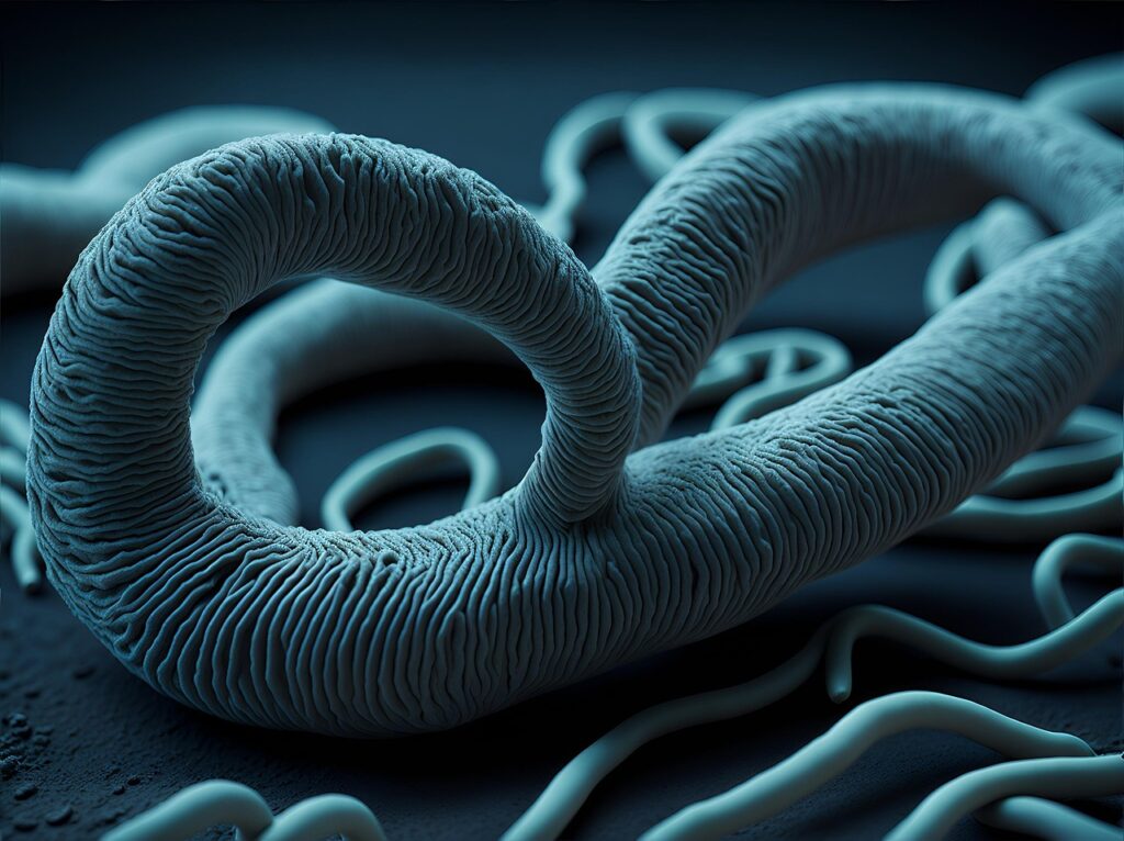 ai generated, tapeworm, parasite, worm, microbiology, intestine, stomach, digestion, health, infection