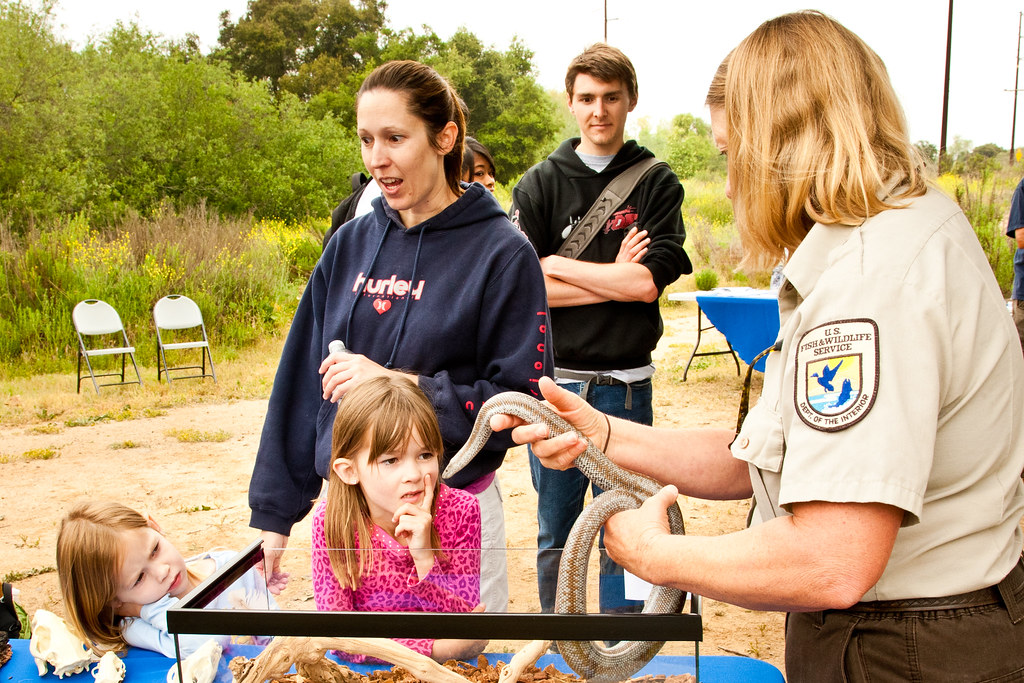 Refuge manager shows visitors 'Rosy' the rosy boa!